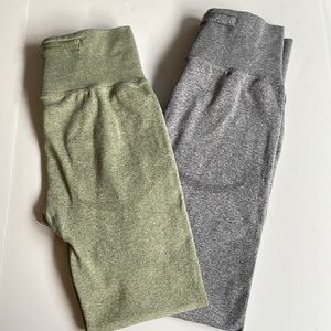 Megacme high waist no front seam compression contoured leggings set of 2 medium